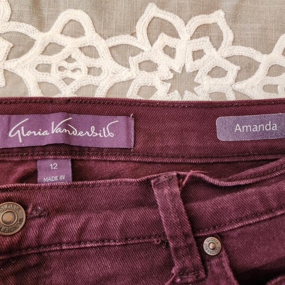 💥SALE💥GLoria Vanderbilt, 12Average, Amanda Wine Colored Womens Dress Jeans - Picture 2 of 6